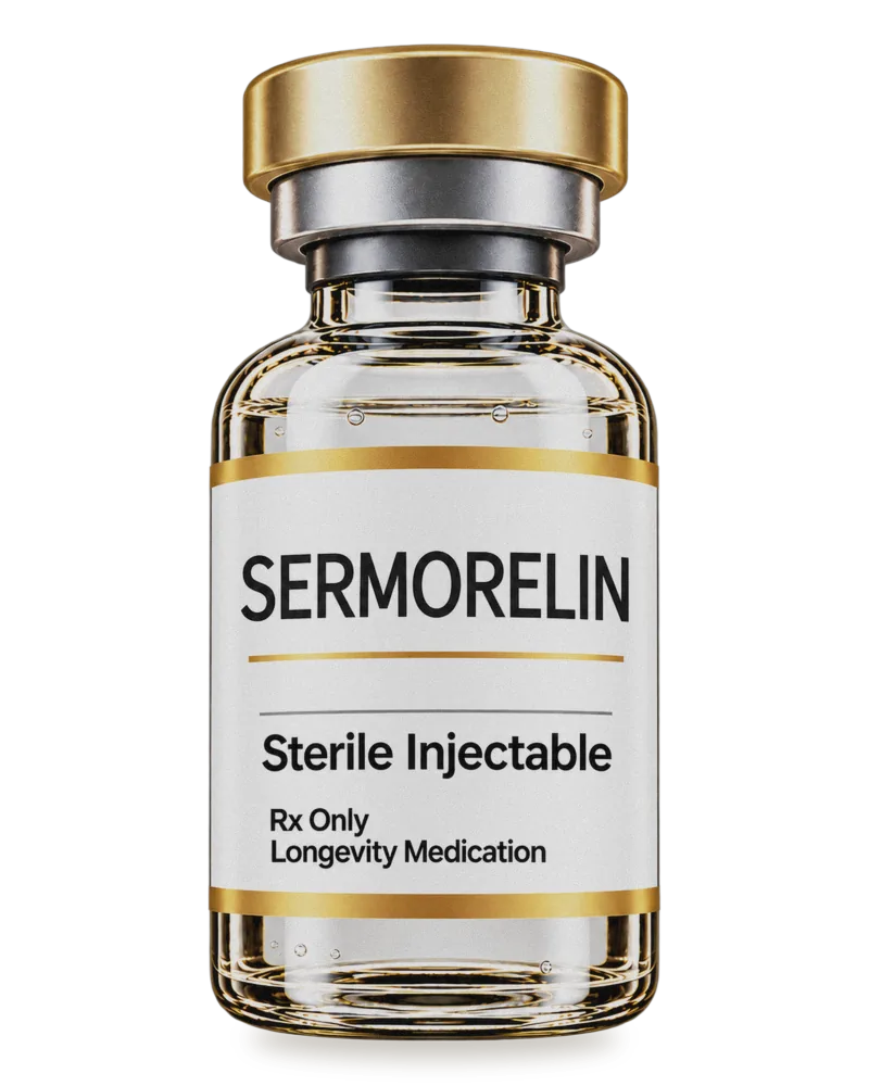 Vial of Beema Health compounded sermorelin injection