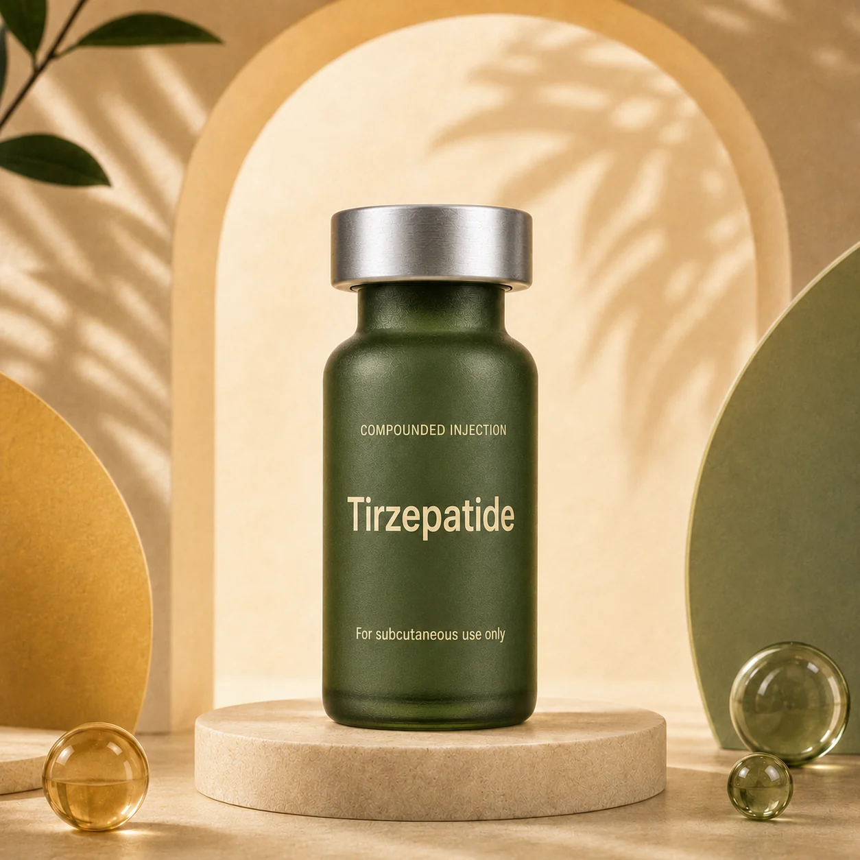 Compounded tirzepatide injection vial